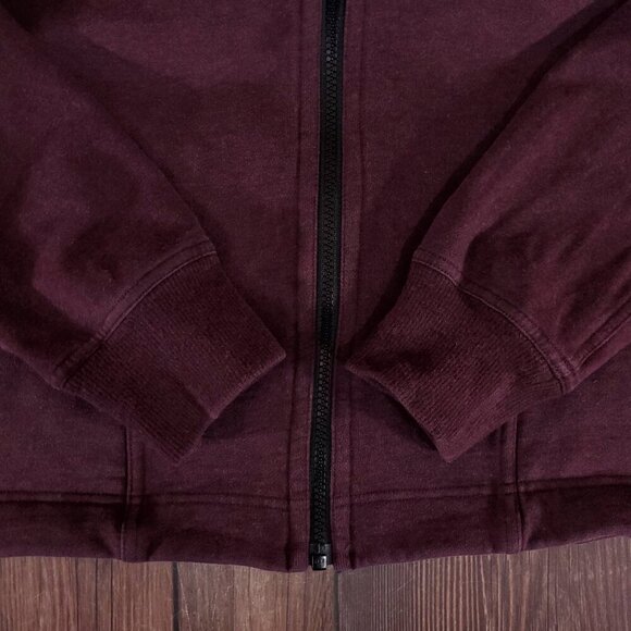 *FLAWS* Lululemon Size 8 Heathered Bordeaux Drama Pleat to Street Bomber Jacket - Picture 10 of 16
